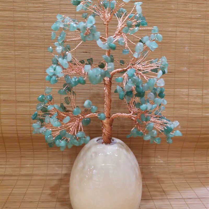 黄水晶摇钱树摆件招财酒柜装饰家居客厅玄关小Q发财树乔迁开业礼