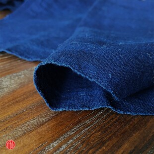 【手织蓝染布】刺子绣布 古法蓝染土布 手作布T艺茶席杯垫面料