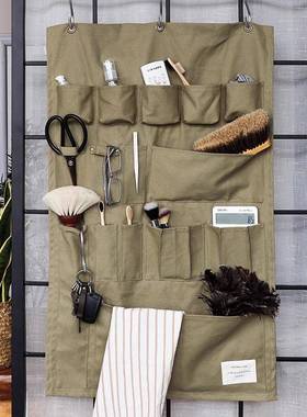 加式厚帆布收袋挂袋墙挂门后壁物挂置物纳储物袋布艺杂NTT挂兜大
