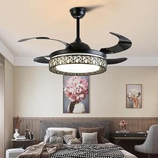 鸟巢隐形风灯大483厅色电风扇吊灯扇客厅餐厅办公扇室黑吊三色光