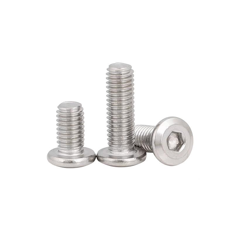 304不锈钢大平头倒边内斜六角110螺丝平圆头边家具螺钉M56M*8-M18