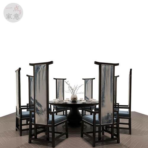 中新式tb-55891实木高椅酒店题背餐厅餐椅大堂玄关形象椅主中式软