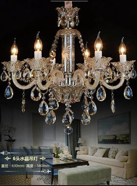 欧客式厅水晶吊灯奢华别墅酒店餐厅灯412家用大气蜡卧室书房eld烛