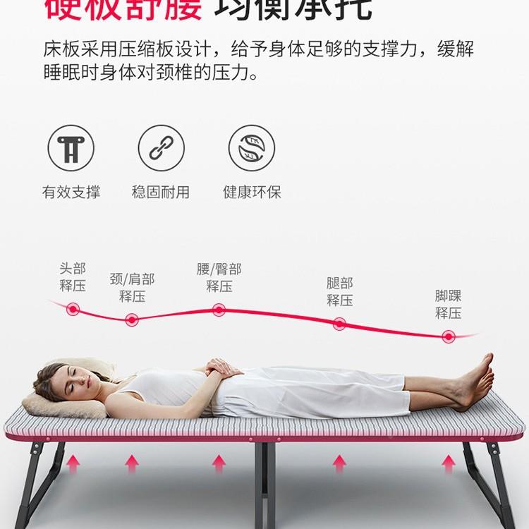 家用对折易木板折叠床单人简床办公室午人睡午床休躺椅成陪RUNDA-
