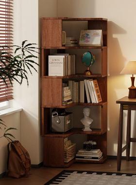 实木转角书架家用角落层收纳柜客地厅简约落角AZV柜多童玩具置儿