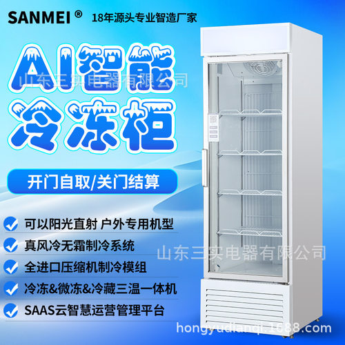 488L立式冷冻-18°C/-24°C雪糕预制菜智能售货机智能识别