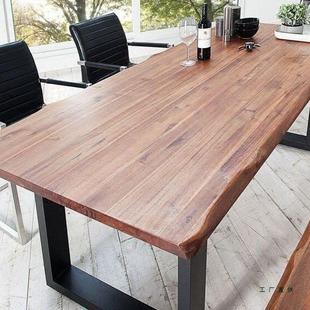 实木会议桌代简约现办公桌f985大lot洽谈桌工作台原木板桌长条会