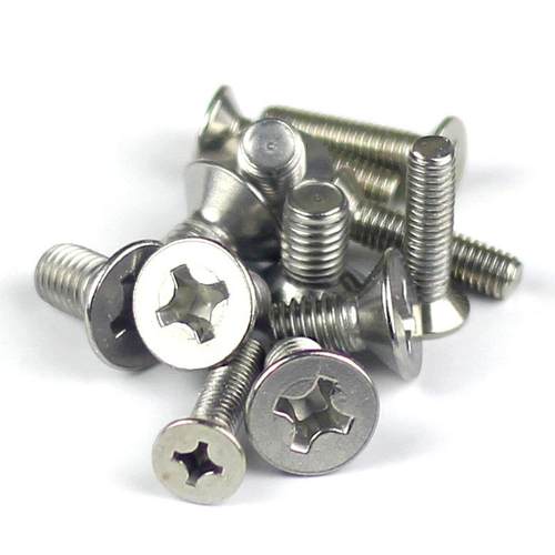 266不钉锈钢304M机沉头机平头十字槽螺钉新标大头机牙GB819-85