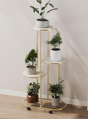 多铁艺层架室内装饰可移动花架组合阳台绿萝花盆客厅落架地60029