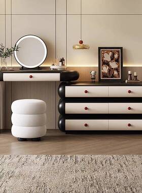 妆台床尾收纳斗柜柜一体复古风卧款室简约梳现代20PHM25新化妆桌