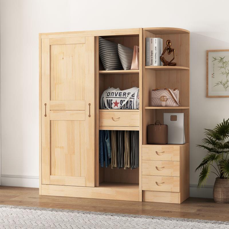 5ZV保7实木全松木拉门儿童级环厂F768T56S家成人衣推柜配顶柜边角