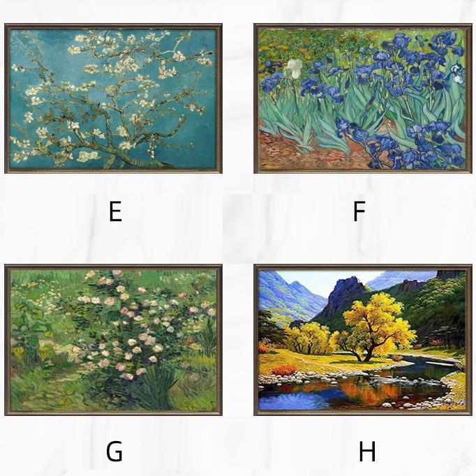 美式梵高空装画莫油画凡NZM高向日葵挂画客厅奈餐厅卧室床星饰头