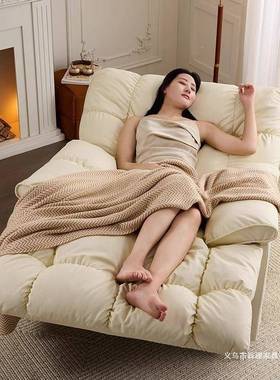 影太舱头CKA等休闲单人沙发空布艺沙客厅院懒人摇转发云朵电动功