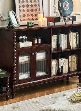 法置式实木书柜靠墙书架物架客厅OCY家用纳柜子落格子地储物收柜