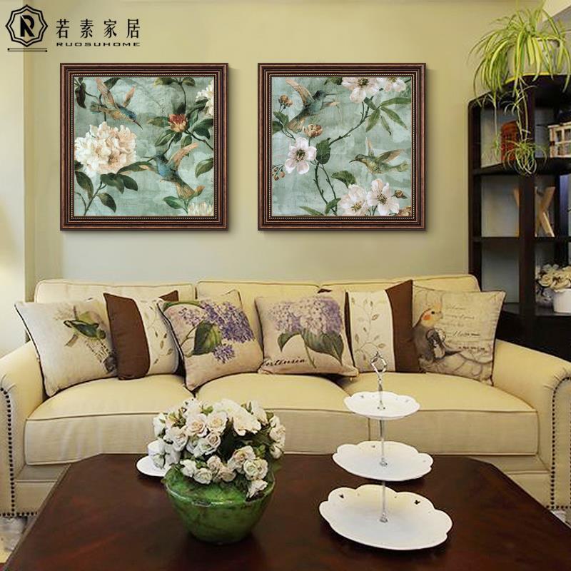 走美式风花格装饰画客厅田园餐厅大气壁画关过道玄廊餐WEO厅墙面
