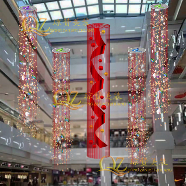 春夏商场中庭蝴蝶天井线帘吊饰