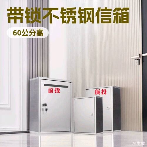 60公分高不锈钢信箱意见箱举报箱投诉建议箱带锁挂墙壁挂式室外邮
