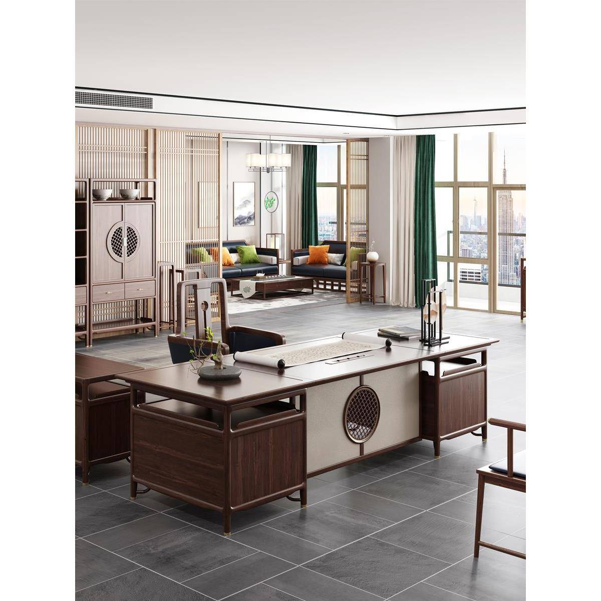 新中l台式ENK大班仿古新中式台主管单独董事长豪华组合型现货