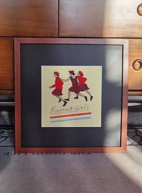 现在客厅复古黑胶众runningg无品牌/irls小民艺宿中挂古文装饰画