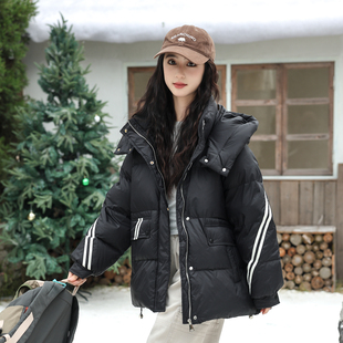 女大童羽绒服2025款冬季初中生少女加厚休闲洋气保暖短款外套