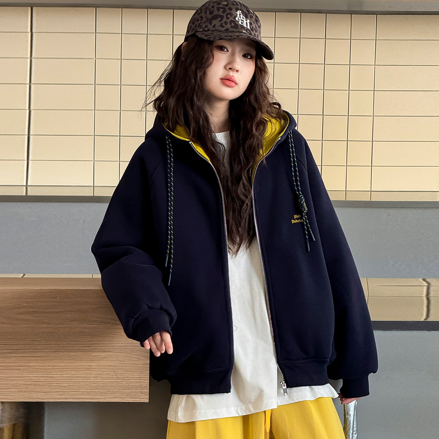 女大童卫衣连帽外套2025春秋款新款少女宽松休闲运动上衣秋装衣服