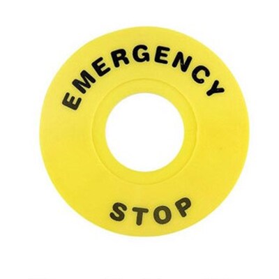 安装孔22mm 外径60mm 急停按钮标牌 黄牌警示告圈EMERGENCY STOP