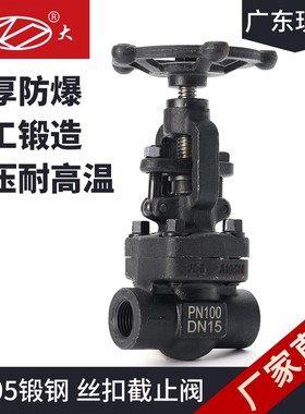 J11H-100C锻钢截止阀锅炉高温导热油蒸汽丝口截止阀A105高温蒸汽
