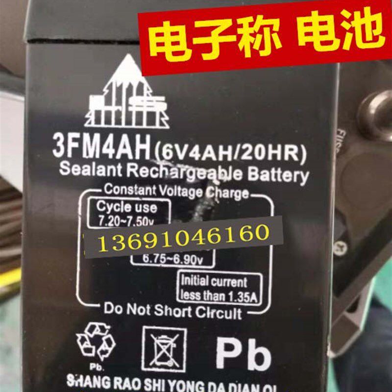 LS电池 3FM4AH (6V4AH/20HR) 耀华电子称电池 台秤 快递称蓄电池