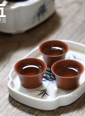 古城趣皿紫砂朱泥主人个人品茗杯家用小巧可养茶杯25ML工夫茶具杯