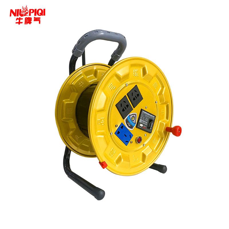 牛脾气电缆盘300A卷线盘拖线盘轮收线盘器2*1.5线滚子2*2.5铁线盘