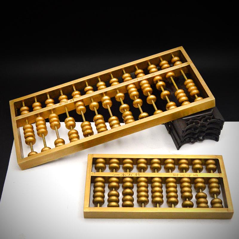 仿古铜算盘仿古如意算盘摆件如意民俗笔筒家居摆件铜算盘