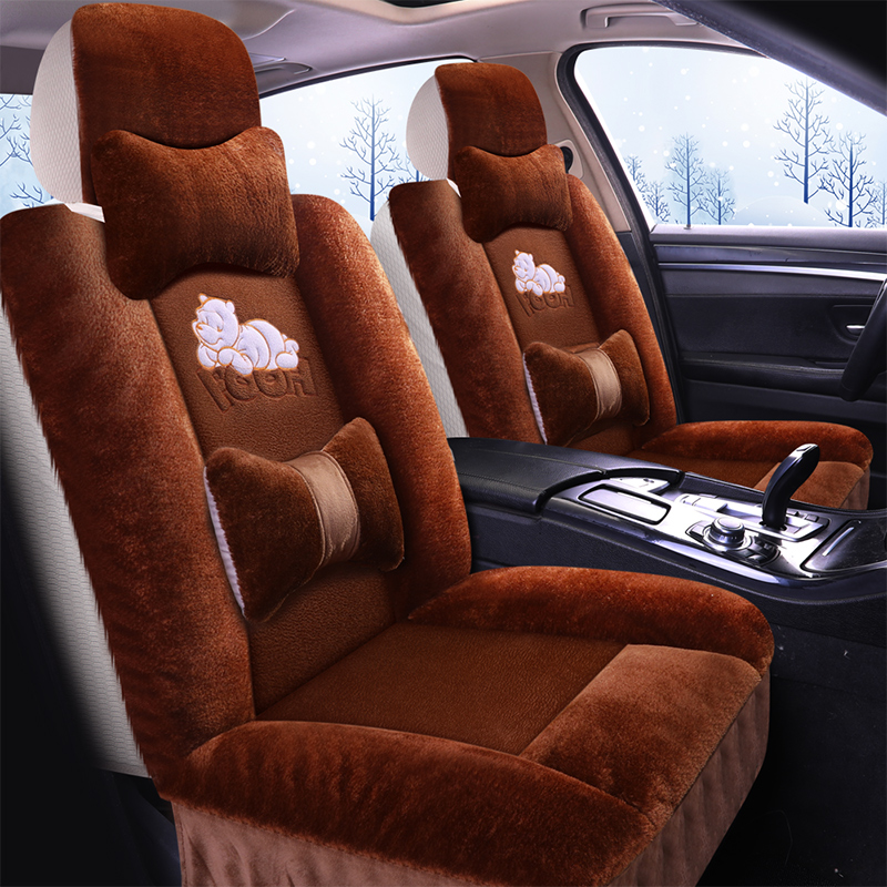 汽车坐垫冬季毛绒保暖座椅套小车主D副驾驶座套全包围后排三人长