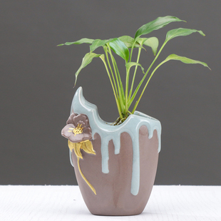 简约创意个性红掌水培花瓶陶瓷复古水养植物绿萝花盆桌面花插器皿