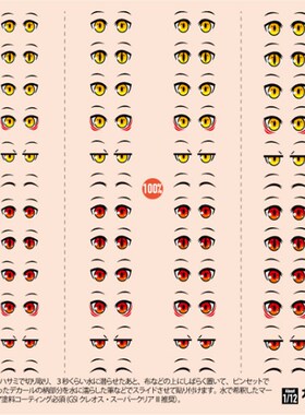 figma sic shf fag 山口 1/12人偶高精度替换眼睛表情水贴 03A/B