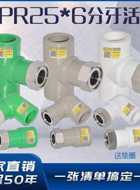 晟悦PPR精品热净水器活接6分25 活直接弯头三通 水管接头灰绿包邮