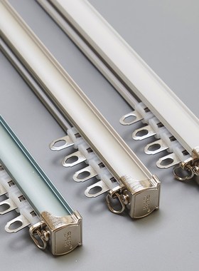 canary加粗铝合金窗帘轨道直轨单轨双轨静音导轨滑轨上门测量安装