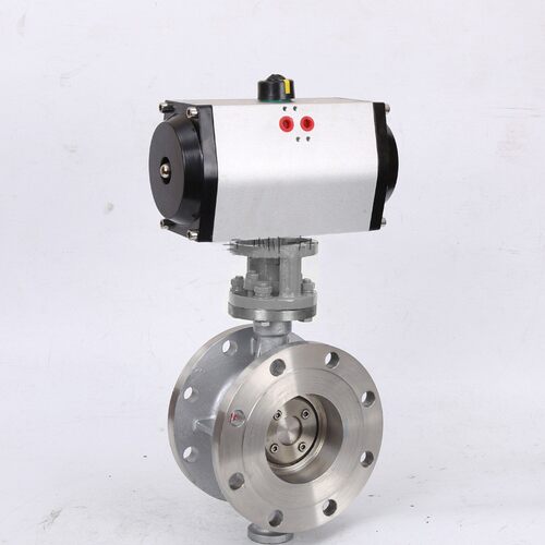 KARSON阀门D643W-10/16P气动304不锈钢法兰三偏心蝶阀DN50-DN600
