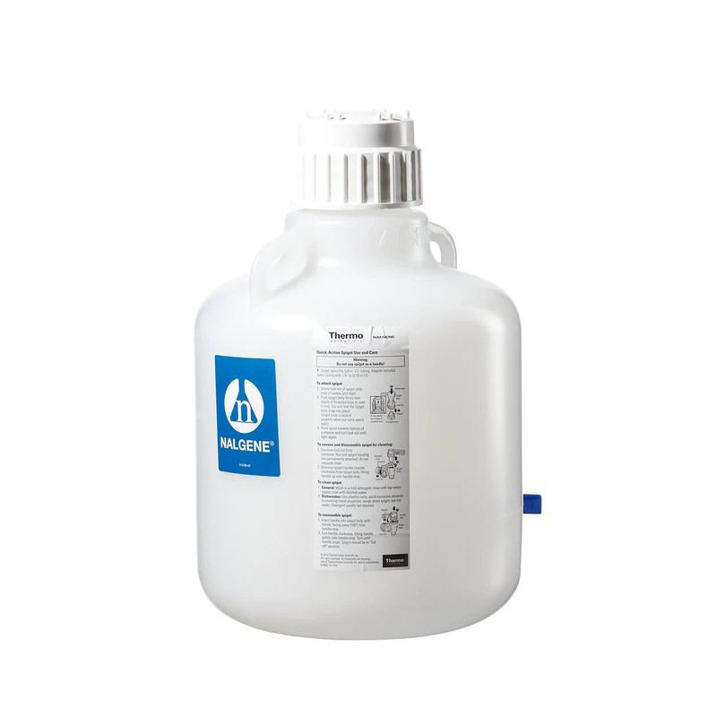 Nalgene可高温灭菌蒸馏水桶50L细口大瓶PP螺旋盖放水口8319-0130