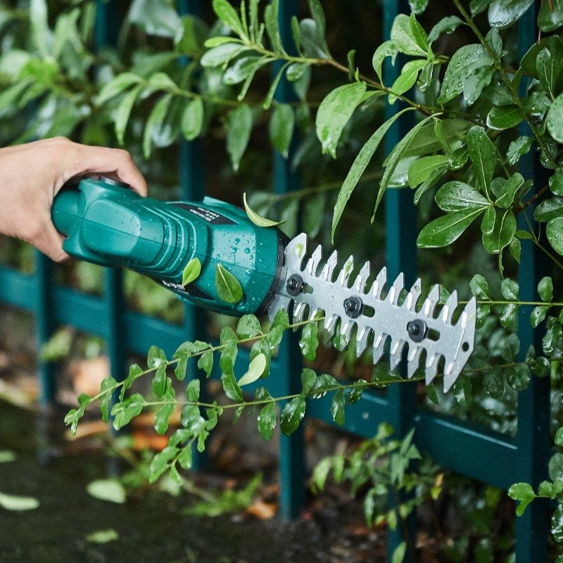 藤原电动绿篱机充电式家用小型剪草机园艺割草机多功能绿篱修剪机