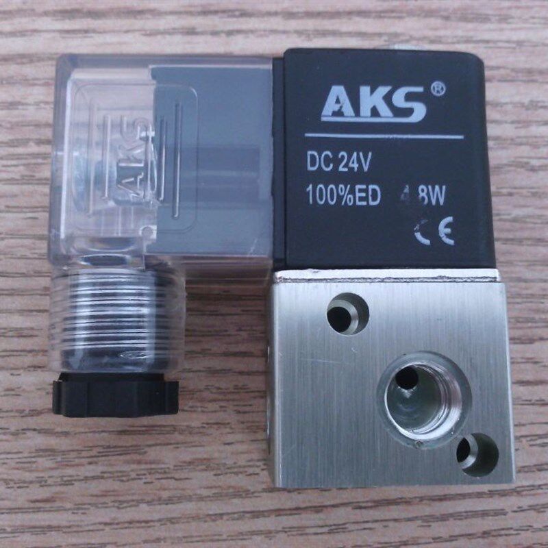 AKS艾克斯二位三通电磁阀3V1-06 控制阀 气阀 DC24V/AC220V 380V