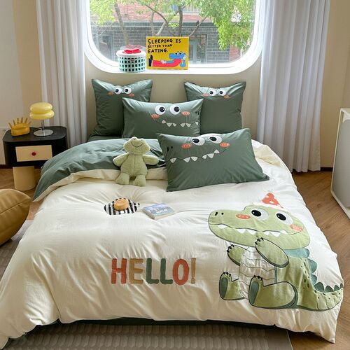 卡通180支长绒棉四件套男孩床单被套J全棉儿童三件套床上用品4
