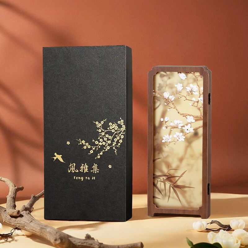 七夕礼物小屏风桌面摆件新中式边柜花鸟竹子T装饰送外国友人