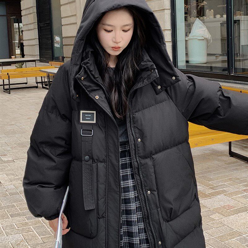 爆款羽绒棉服女冬季2024年新款中长款设计感加厚韩系温柔棉衣外套
