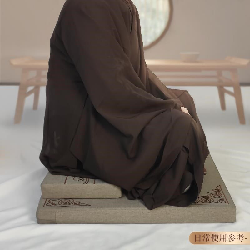 打坐垫禅修垫加厚亚麻p棕椰丝圆坐垫蒲团拜垫拜佛垫可拆洗打坐禅