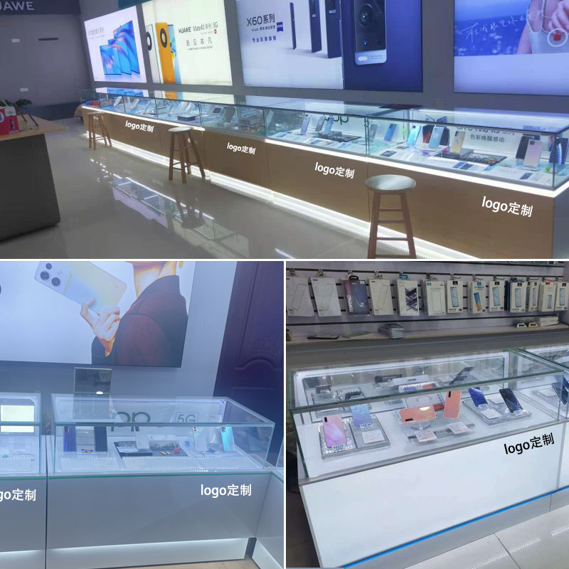 新款手机柜台展示转角柜q靠墙烤漆柜商用珠宝玻璃柜手机店展示柜