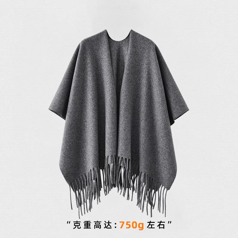 高级感百搭燕g麦色大披肩外搭女士披风斗篷冬季保暖流苏护肩颈围