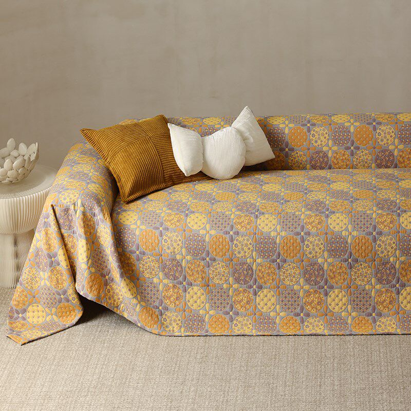 沙发巾高档纯棉新中式双面全棉三层纱沙发盖布一片式X全盖垫午睡