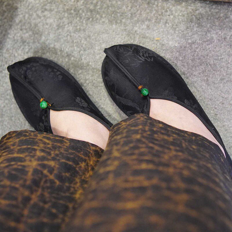 重工工艺系列 真丝提花喜上眉梢 一针一线纯手工千层底布鞋