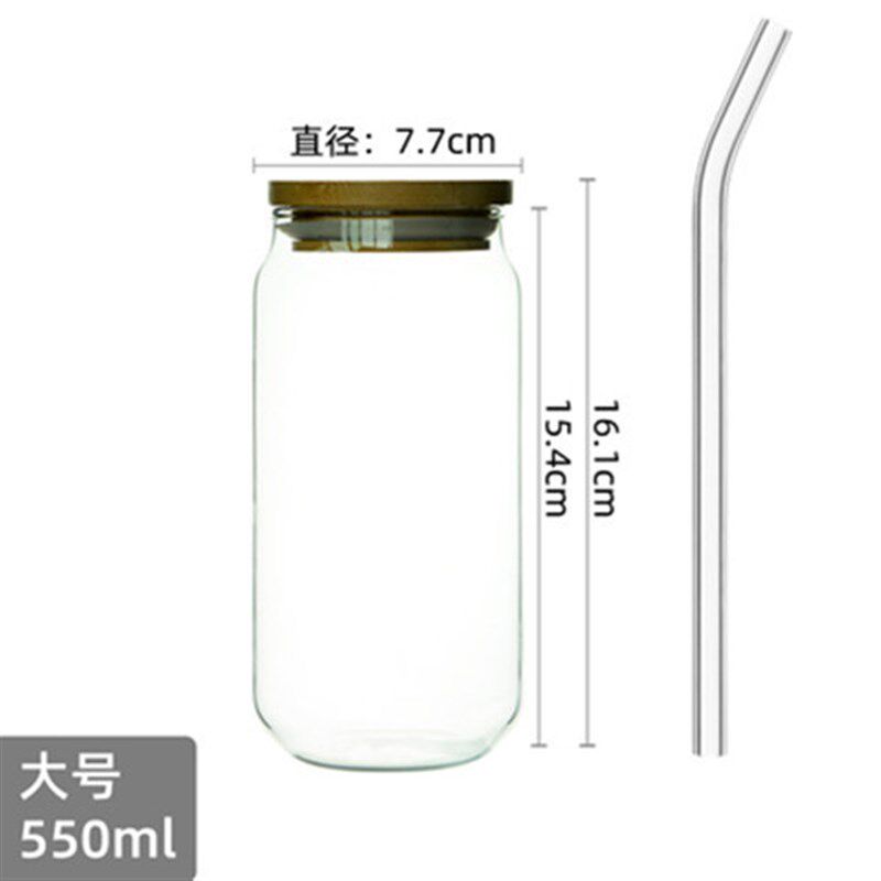 家用透明玻璃果汁杯可乐罐造型大容量奶茶杯高硼硅水杯饮料杯