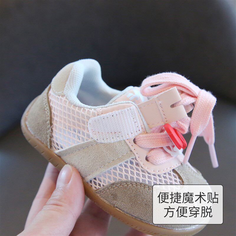 小童网鞋透气儿童运动鞋女夏季202z5新款休闲 软底防滑婴儿学